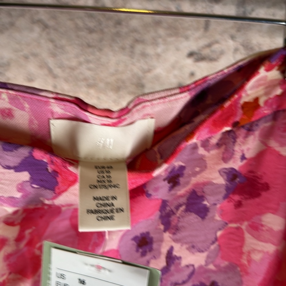 H&M nwt size 16 Floral Pink and Purple Wide-Leg Pants. A233 - Picture 6 of 8